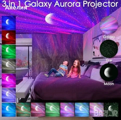 Северно сияние, RGB звездно небе, лазерен проектор, светлина бял шум, снимка 5 - Прожектори - 53363290
