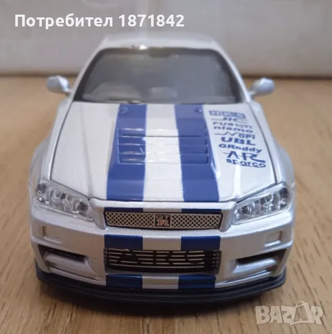 Количка Бързи и Яростни Nissan GT-R 34 Skyline, снимка 2 - Коли, камиони, мотори, писти - 49897578