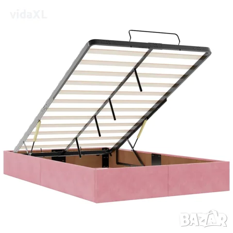 vidaXL Османска рамка за легло без матрак, розова, 120x200 см, кадифе, снимка 10 - Спални и легла - 56146969