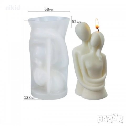 Прегърнати двойка силиконов молд форма фондан смола свещ восък глина сапун, снимка 2 - Форми - 35812311