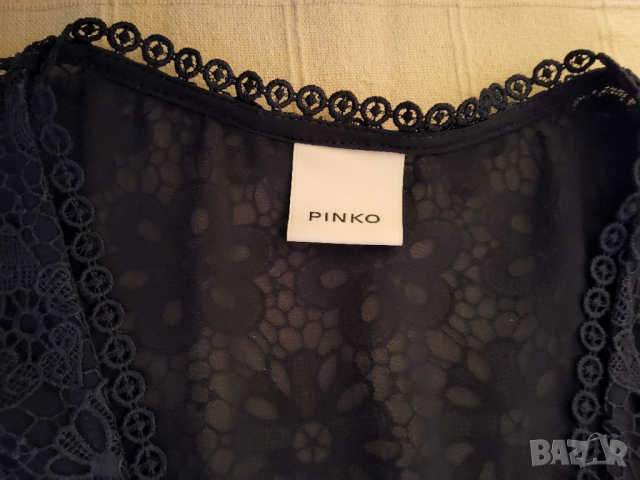 Тъмносиня дантелена рокля на PINCO р-р 38, снимка 2 - Рокли - 44655167