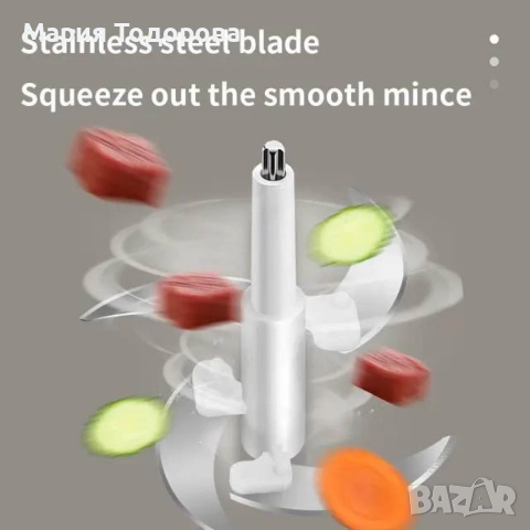 Висококачествен електрически чопър за смилане на месо,ядки и зеленчуци с обем 3 литра, снимка 8 - Кухненски роботи - 52973461