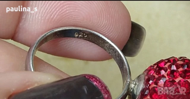 Три различни броя / Сребърен пръстен топка с кристали "Swarovski" / проба 925 и Житен клас , снимка 17 - Пръстени - 26286330