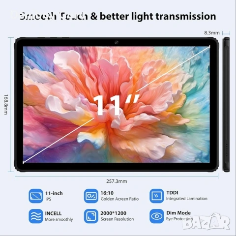 Pixgood Таблет 11” Android 15, 36GB+256GB IPS дисплей, снимка 4 - Таблети - 53835355