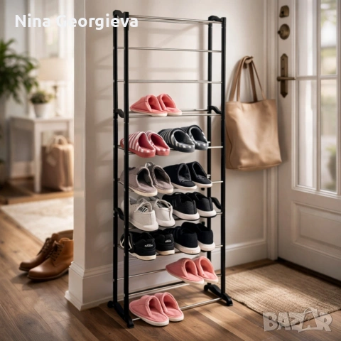 Метален органайзер за обувки XXL, 10 нива, за 30 чифта