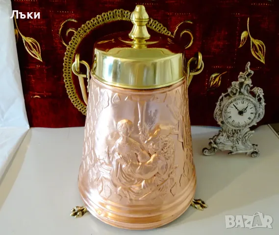 Меден каминен съд за въглища,дърва,картина Рембранд. , снимка 3 - Антикварни и старинни предмети - 55889543