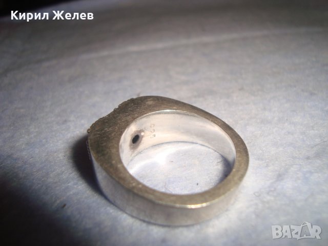 СТАР СРЕБЪРЕН АРТ ДЕКО ПРЪСТЕН ОКСИДИРАНО СРЕБРО 925 РЯДКА РЪЧНА МАЙСТОРСКА УНИКАЛНА ИЗРАБОТКА 25995, снимка 12 - Пръстени - 35975675