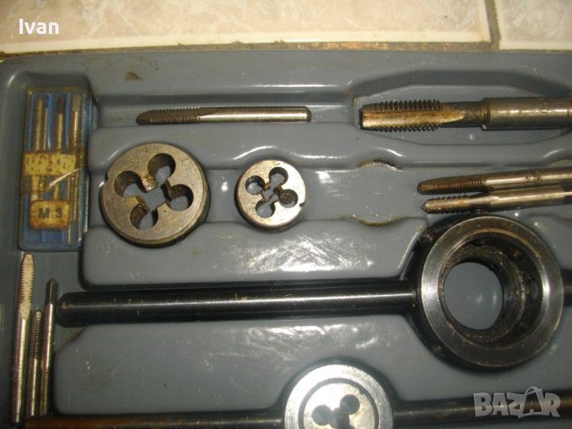 Старо Качество-ГДР-Комплект 58 части-Метчици/Плашки За Вътрешни/Външни Резби-Почти Нов-VEB-Altenburg, снимка 6 - Други инструменти - 40340556