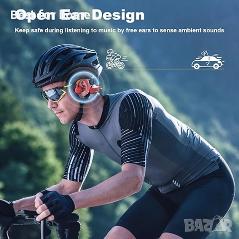 Слушалки Wantek с костна проводимост, Bluetooth слушалки с отворени уши и вграден 32GB MP3 плейър, снимка 2 - Bluetooth слушалки - 52479352