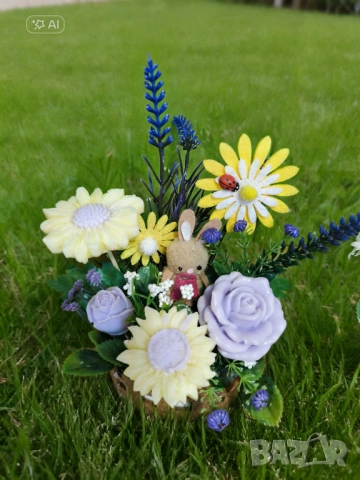 Кошници със сапунени цветя , снимка 2 - Декорация за дома - 53868521