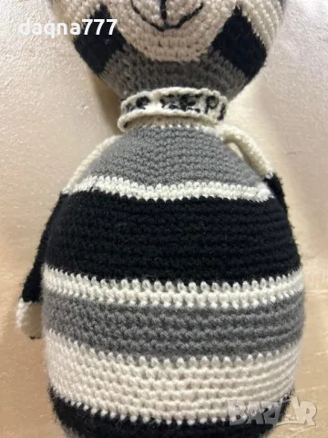 Ръчно плетено коте, с височина 65 см , снимка 3 - Други - 49605669