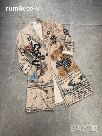 Палто с мече в 2 цвята, снимка 4 - Палта, манта - 52435535