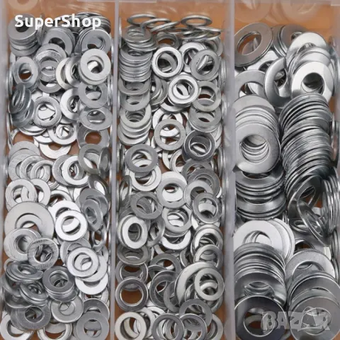 Комплект метални шайби шайба в кутия 900 бр. иструменти, снимка 2 - Други инструменти - 47518198