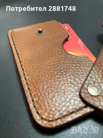 Холдер за карти ръчна изработка от естествена кожа, снимка 5 - Портфейли, портмонета - 36154125