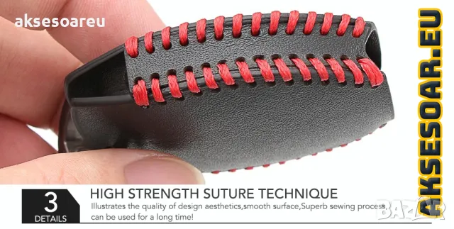 Луксозен кожен предпазен калъф за автомобилни ключове на Мерцедес Бенц от естествена кожа ключодържа, снимка 9 - Аксесоари и консумативи - 47587757