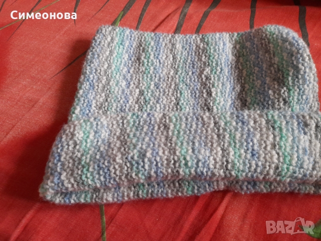 Плетен кръгъл шал на две куки, снимка 3 - Шалове - 36045972