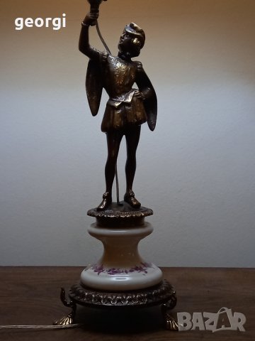 италианска ретро бронзова настолна лампа , снимка 7 - Настолни лампи - 44327235