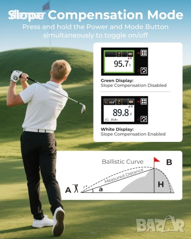 Голф далекомер CIGMAN 1312 ярда, компенсация на наклона, 25 мм окуляр, сензорен екран, снимка 3 - Голф - 51492490