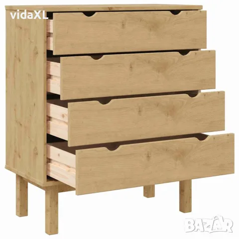 vidaXL Шкаф с чекмеджета OTTA, 76,5x39,5x90 см, борово дърво масив, снимка 5 - Скринове - 56147226