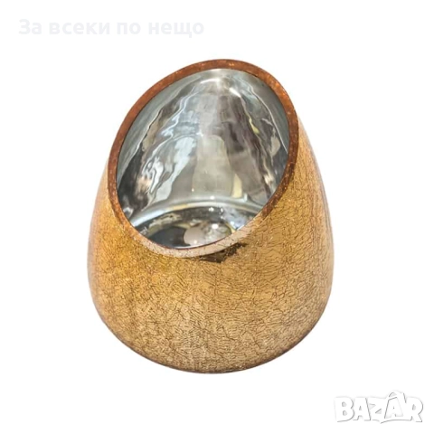 Златна асиметрична ваза, 13*18см Код P1454, снимка 3 - Вази - 52317308