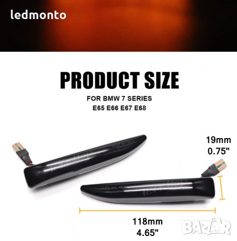 мигачи за калник лед бягащи мигачи бмв Е65 Е66 Е67 Е68 BMW E65 E66, снимка 6 - Части - 35688126