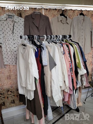 Различни ЛЕНЕНИ дрехи- бели ризи,бежеви панталони, чанти,кошници, ленено сако, снимка 1 - Ризи - 37180313