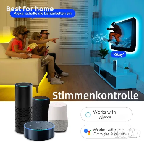 Комплект RGBW LED ленти, WiFi 10M, интелигентно управление с приложение, RGB + топло бяло, снимка 3 - Лед осветление - 55875692