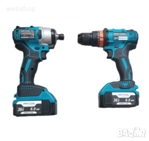 Комплект Инструменти 2в1 Акумулаторен гайковерт и винтоверт 36V 8Ah, снимка 5 - Винтоверти - 47732835