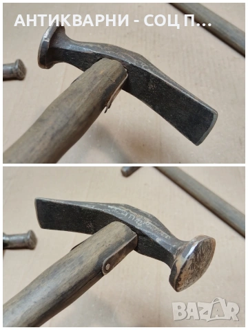 Комплект Стари Ковани Обущарски Чукове, Стар Кован Обущарски Чук. / 3 Броя. / НОМЕР 1604., снимка 6 - Антикварни и старинни предмети - 53670304