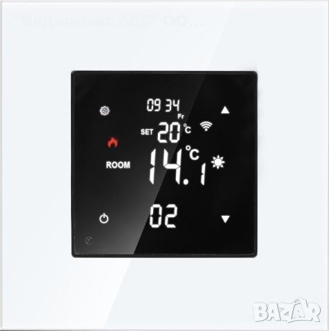 Смарт WiFi термостат LUX-ON,Сензорен екран,управление TuyaSmartApp, Стъклена рамка, БЯЛ,ЧЕРЕН,СИВ, снимка 2 - Ключове, контакти, щепсели - 40505872