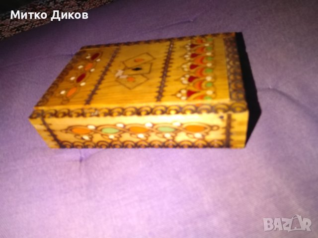 Кутия за карти и молив дървена от соца 124х90мм, снимка 2 - Карти за игра - 44375097