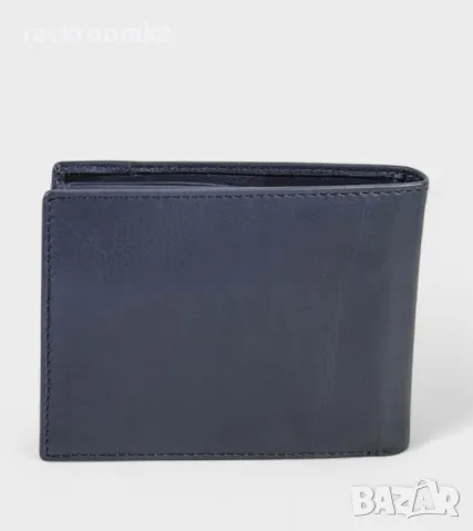 Оригинален мъжки портфейл от естествена кожа в син цвят FLACCO ROMA, снимка 4 - Портфейли, портмонета - 48418193