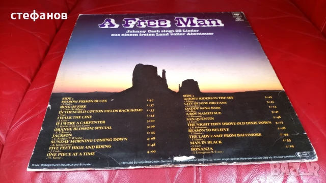 Дългосвиреща грамофонна плоча JOHNNY CASH a free man, Холандска преса, снимка 2 - Грамофонни плочи - 51266392