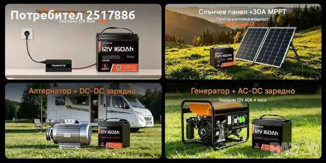 Тягов акумулатор LiFePO4 Литиево желязо фосфатен 160 Ah 12 V , снимка 3 - Друга електроника - 56193348