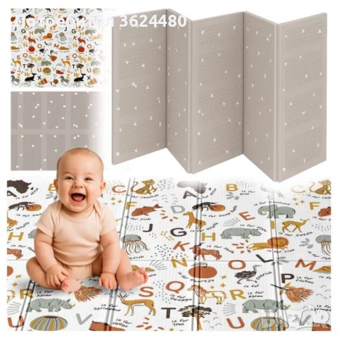 Бебешко двулицево килимче водоустойчиво 4853, снимка 8 - Стоки за близнаци - 53305983