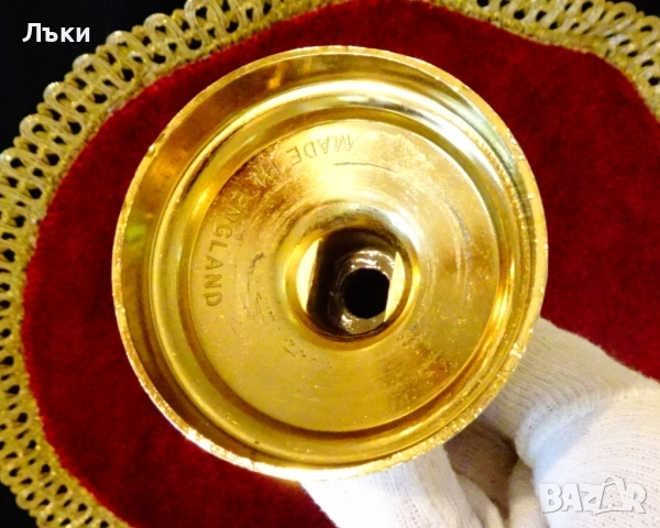Английски бронзови свещници,дебела позлата,печат. , снимка 5 - Антикварни и старинни предмети - 52818299