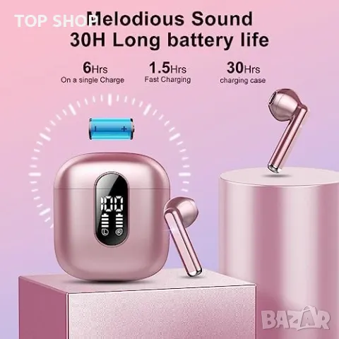 Нови Безжични Bluetooth 5.3 слушалки 30ч. време на работа Подарък, снимка 3 - Безжични слушалки - 49444327