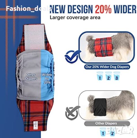 Нови хигиенни бикини за домашни любимци куче 3 броя пелени за многократна употреба, снимка 2 - За кучета - 40580563