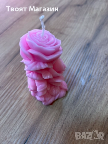 Свежа свещ във формата на роза в розов и червен Цвят, снимка 10 - Подаръци за рожден ден - 52681113