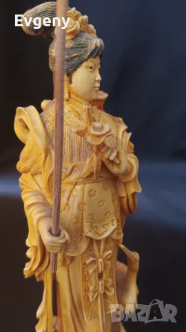 Антична Китайска фигурка,кост, снимка 8 - Антикварни и старинни предмети - 49868711