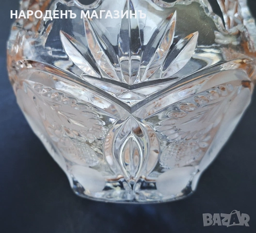 T.G. Hawkes & Co. New York Голяма кристална фруктиера кошница с дръжка за плодове бонбониера кристал, снимка 12 - Други ценни предмети - 53816129