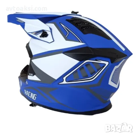 Каска Мотор Крос/АТВ/Бъги/Вело Синя -32145, снимка 3 - Аксесоари и консумативи - 47632373
