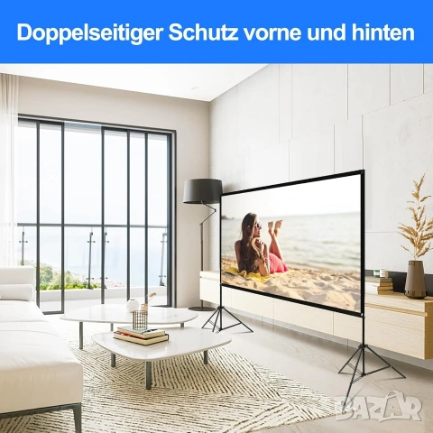 Преносим екран за проектор VISULAPEX 120" 4K със стойка и чанта , снимка 6 - Плейъри, домашно кино, прожектори - 53383013