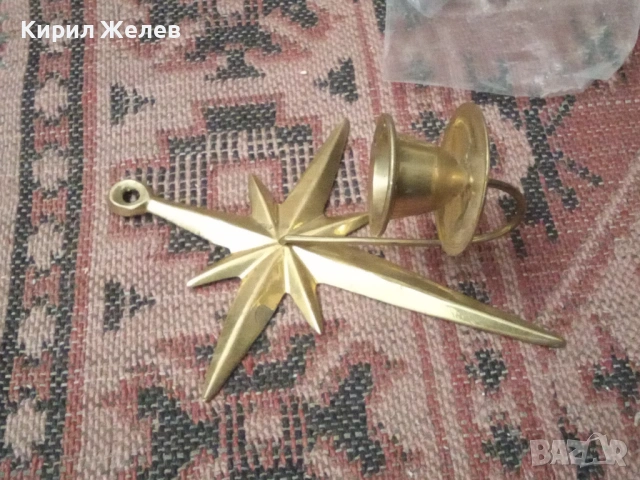 Месингов свештник 17048, снимка 6 - Антикварни и старинни предмети - 53637726