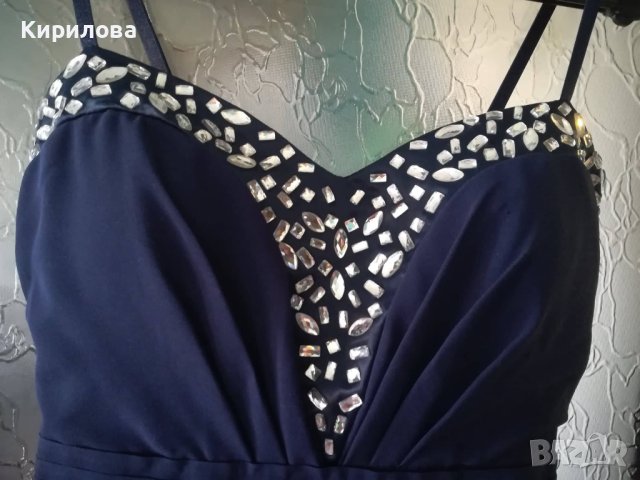 Официална дълга тъмносиня рокля цена 100 лв., снимка 4 - Рокли - 40742123