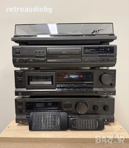 🔊Ретро аудио сет TECHNICS - ресийвър с дистанционно, CD плеър с дистанционно, дек и грамофон🔈