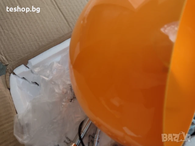 Лампа със стойка тип дъга оранжева с 2 плафона преоценен продукт, снимка 6 - Настолни лампи - 50989176
