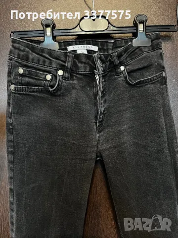 Черни дънки с ципове, снимка 3 - Дънки - 48516726