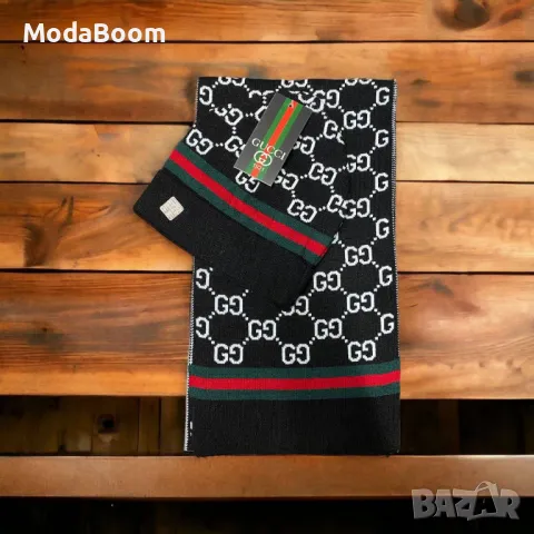 Gucci шапка + шал Различни цветове , снимка 4 - Шапки - 48428200