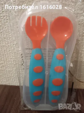 Комплект в кутийка бебешки прибори за хранене Лъжица и Вилица